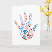 Sozialnetz-Hand Karte (Gelbe Blume)