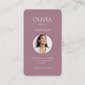 SozialQR-Kodex für Mauve und Ivory-Foto Visitenkarte (Vorderseite)