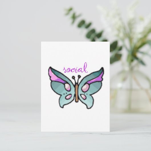 Sozialschmetterling Postkarte (Stehend Vorderseite)