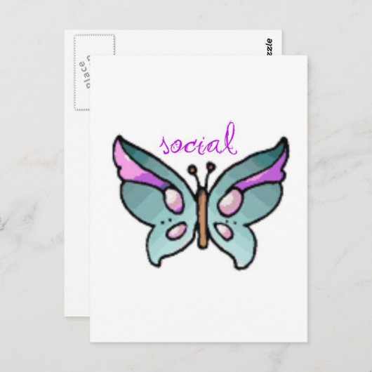 Sozialschmetterling Postkarte (Vorne/Hinten)