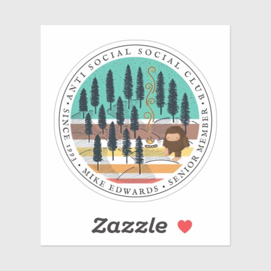 Sozialschutzbund | Funny Bigfoot Sasquatch Aufkleber (Blatt)