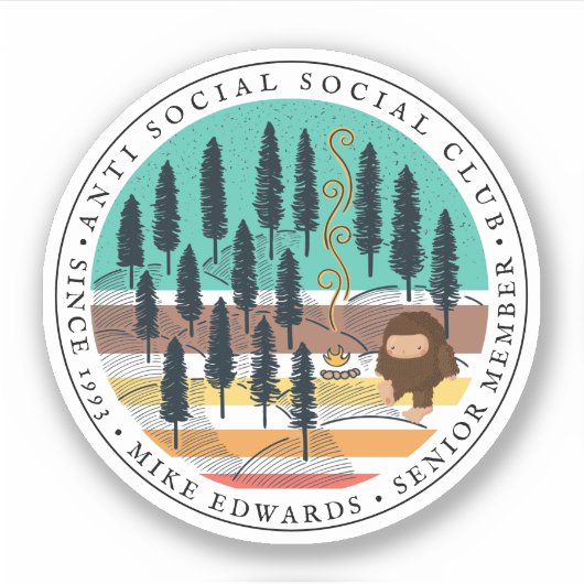 Sozialschutzbund | Funny Bigfoot Sasquatch Aufkleber (Vorderseite)