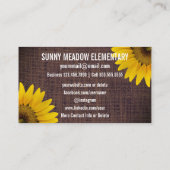 Sozialsonnenblume-Leinwand-Lehrer der medium-| Visitenkarte (Rückseite)