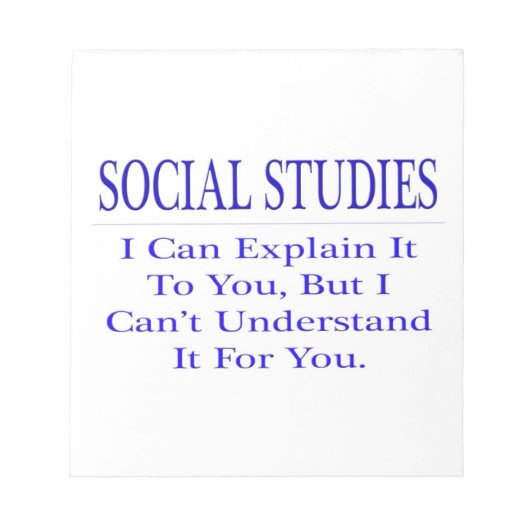 Sozialstudien ... Erklären Sie nicht verstehen Notizblock (Vorderseite)