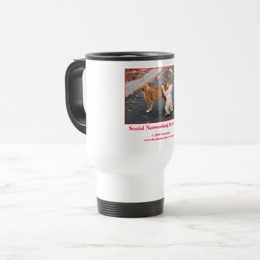 Sozialvernetzung für Katzen Reisebecher (Vorderseite Links)