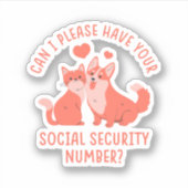 Sozialversicherungsnummer Aufkleber (Vorderseite)