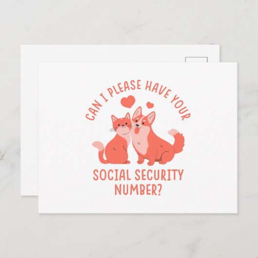 Sozialversicherungsnummer Postkarte (Vorne/Hinten)