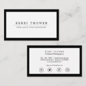 SozialVisitenkarten der medium-Luxe Schwarzes u. Visitenkarte (Vorne/Hinten)
