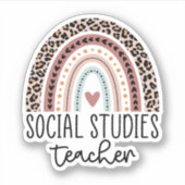 Sozialwissenschaften Lehrerin Regenbogen, Geschich Aufkleber (Vorderseite)