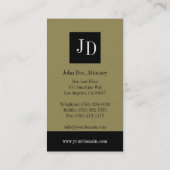 Sozietäts-Gold/schwarze Fahne Visitenkarte (Rückseite)