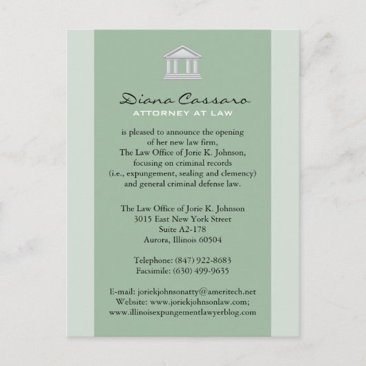 Sozietäts-Mitteilungs-Karten Ankündigungspostkarte (Vorderseite)