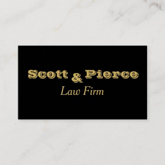 Sozietäts-Schwarz-mutige Goldbuchstaben Visitenkarte (Vorderseite)