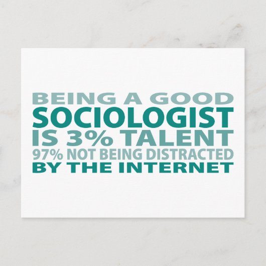 Soziologe 3% Talent Postkarte (Vorderseite)