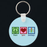 Soziologe Friedenssoziologie Liebe Professor Schlüsselanhänger<br><div class="desc">Ein niedliches soziologisches Weihnachtsgeschenk,  das die Soziologie der Peace Liebe liest.</div>