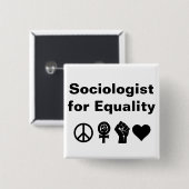 Soziologe für Gleichheit (mit Symbolen) Button (Vorne & Hinten)