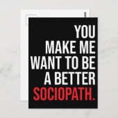 Soziopath, Spaß Postkarte (Vorne/Hinten)