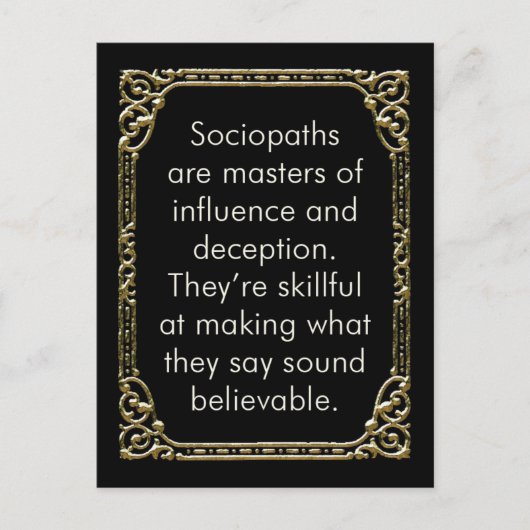 Soziopathischer Einfluss Postkarte, Mini-Kunst Postkarte (Vorderseite)