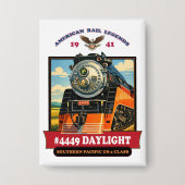 SP GS-4 Daylight 4449 Steam Locomotive Retro Print Button (Vorderseite)