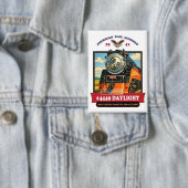 SP GS-4 Daylight 4449 Steam Locomotive Retro Print Button (Insitu)