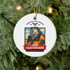 SP GS-4 Daylight 4449 Steam Locomotive Retro Print Keramik Ornament