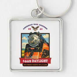 SP GS-4 Daylight 4449 Steam Locomotive Retro Print Schlüsselanhänger