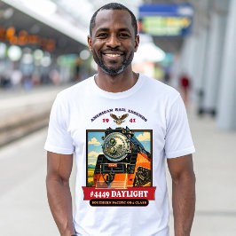 SP GS-4 Daylight 4449 Steam Locomotive Retro Print T-Shirt