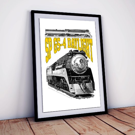 SP GS-4 Daylight 4449 Steam Train Locomotive Poster