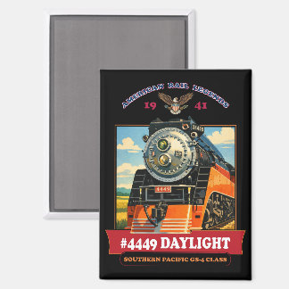 SP GS-4 Daylight Steam Locomotive Vintage Poster Magnet