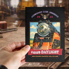 SP GS-4 Daylight Steam Locomotive Vintage Poster Postkarte