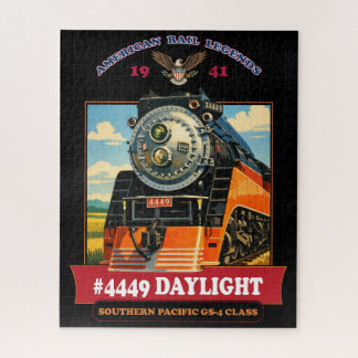 SP GS-4 Daylight Steam Locomotive Vintage Poster Puzzle