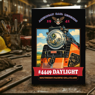 SP GS-4 Tageslicht-Dampflokomotive Vintage-Plakat Dankeskarte