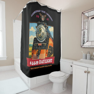 SP GS-4 Tageslicht-Dampflokomotive Vintage-Plakat Duschvorhang