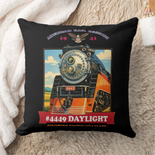 SP GS-4 Tageslicht-Dampflokomotive Vintage Poster Kissen