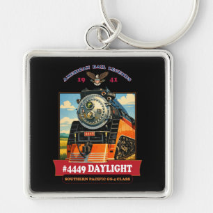 SP GS-4 Tageslicht-Dampflokomotive Vintage Poster Schlüsselanhänger