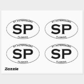 SP - St. Petersburg Florida Ovaler Aufkleber (Blatt)