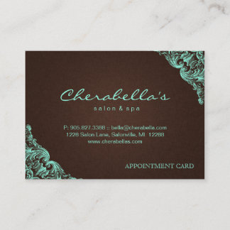 Spa Appointment Card Spa Linen Brown Mint Terminkarte