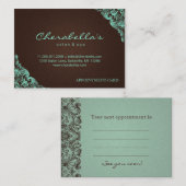 Spa Appointment Card Spa Linen Brown Mint Terminkarte (Vorne/Hinten)