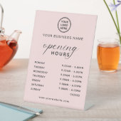 Spa Beauty Salon Opening Hours Display Soft Pink Sockelschild (In Situ)