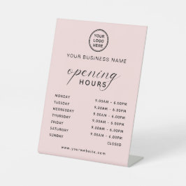 Spa Beauty Salon Opening Hours Display Soft Pink Sockelschild