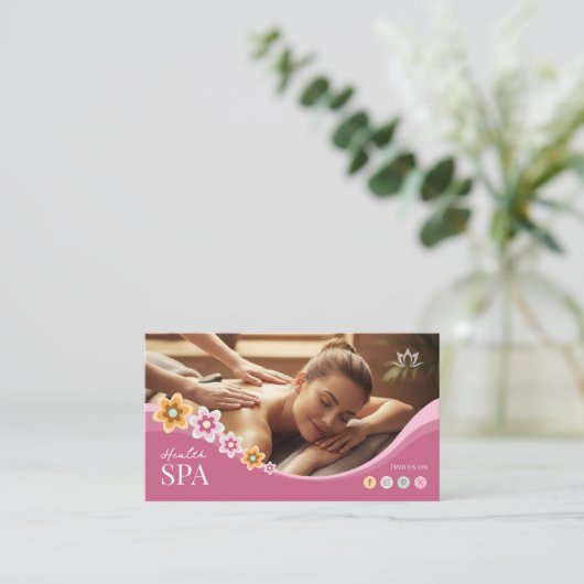 Spa, Beauty Therapist, Body Massage Spa Visitenkarte (Stehend Vorderseite)