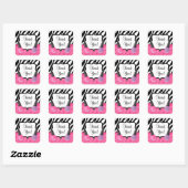 Spa Birthday Party Sticker Zebra Stripe (Blatt)