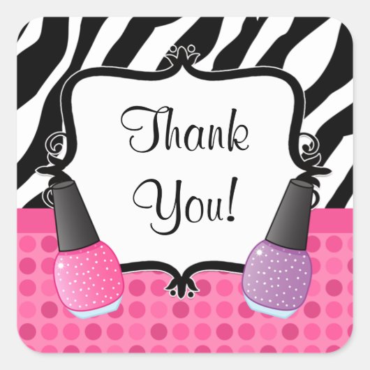 Spa Birthday Party Sticker Zebra Stripe (Vorderseite)