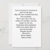 Spa by the beach with Hippo Invitation Einladung (Rückseite)