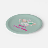 Spa Day Kid's Party Paper Plate Pappteller (Schrägansicht)