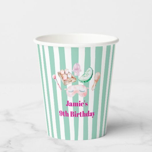 Spa Day Kid's Party Pappbecher (Rückseite)