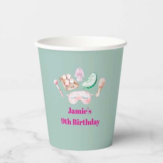 Spa Day Kid's Party Pappbecher (Vorderseite)
