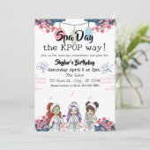Spa Day the KPOP Way birthday Einladung (Stehend Vorderseite)
