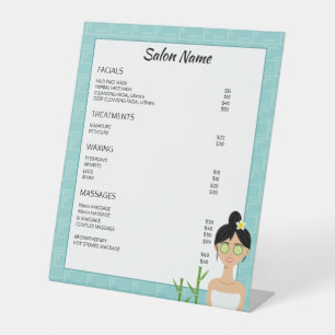 Spa-Frau-Illustration - Benutzerdefiniertes Spa-Ge Sockelschild