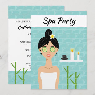 Spa-Frau-Illustration Spa-Tag Brautparty Einladung