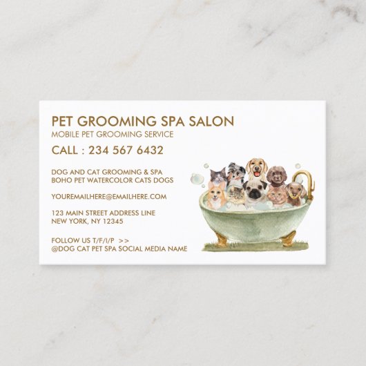 Spa-Frisier-Salon Visitenkarte (Vorderseite)